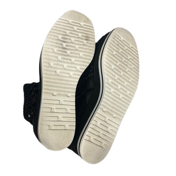 EUC Jeffrey Campbell Free People Y2K Black Silk Weave Wedge Booties Size‎ 8 - Picture 5 of 8